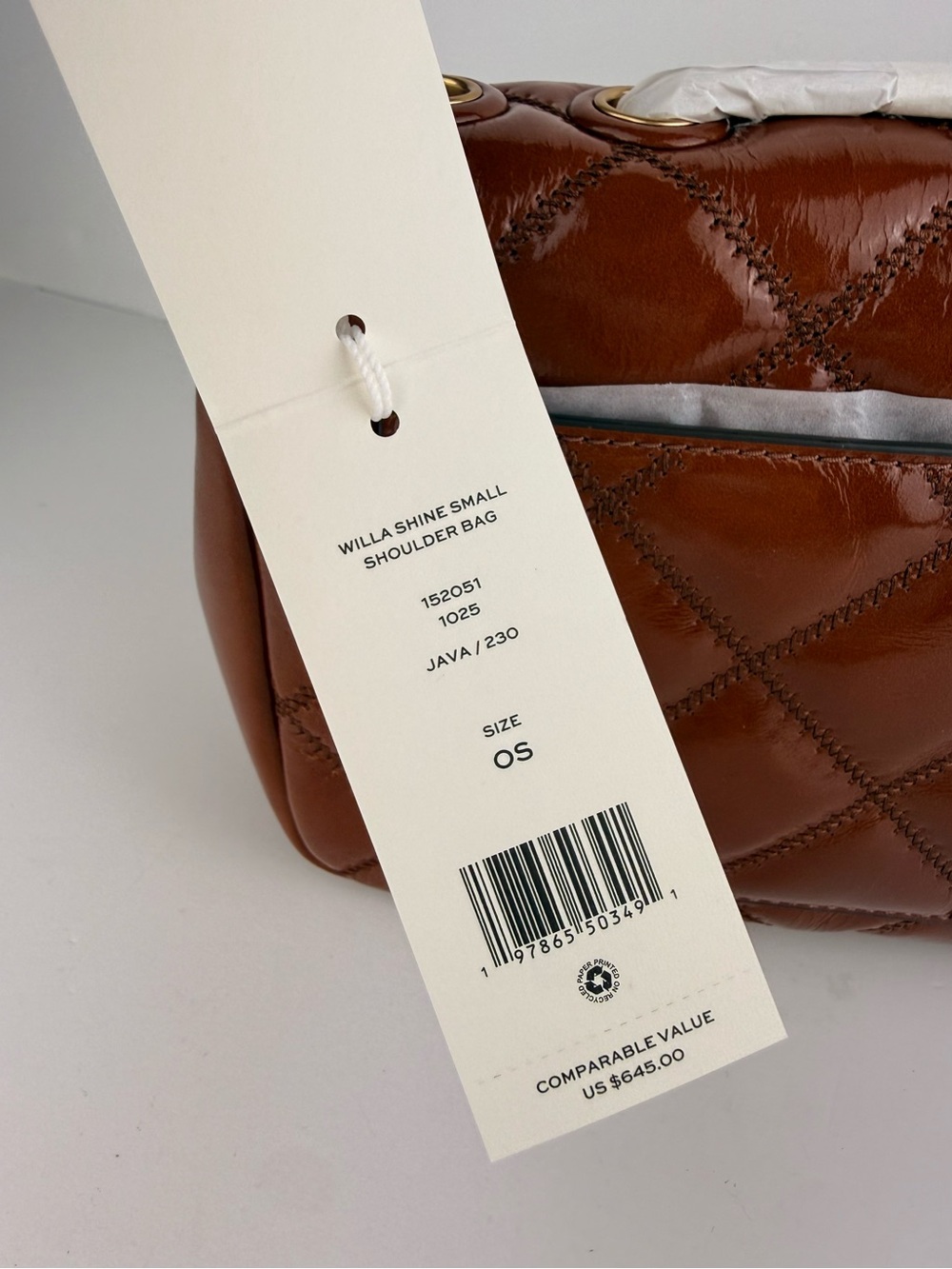 Tory Burch Willa Shine Small Quilted Shoulder Bag Java $645 - Picture 8 of 16